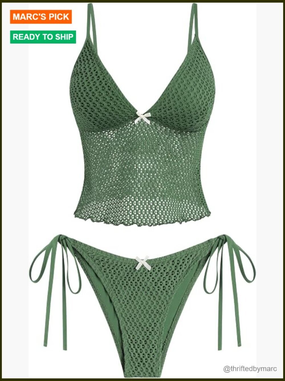 Bowknot Tankini Set Tummy Control High Cut Strappy Swimwear